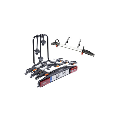 Bagażnik rowerowy na hak Aguri Active Bike PRO 4 rowery 3+1 srebrny